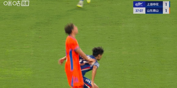 中超半场：汪海健角球破门，卡扎伊双响，申花暂2-2泰山